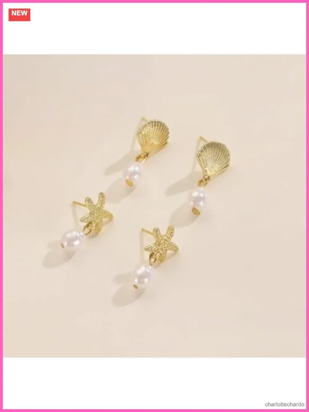Starfish Pearl Drop Dangle Earrings Women Tropical Beach Summer Jewelry